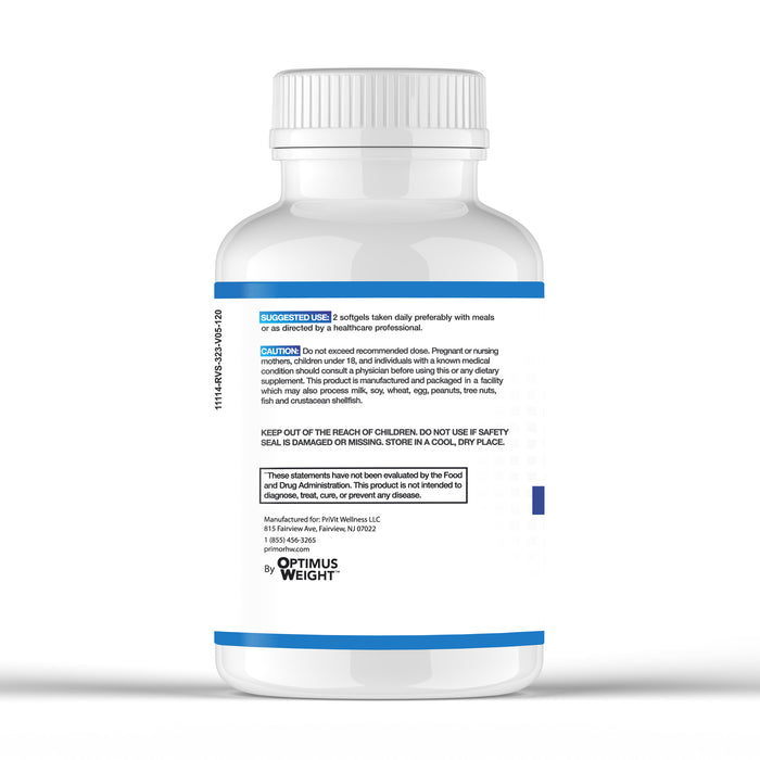 Optimus OMEGA-3 Wild Fish Oil - Triple Strength – 2000 mg – EPA/DHA – Molecularly Distilled | Supports Brain, Eye, Joint and Heart Health