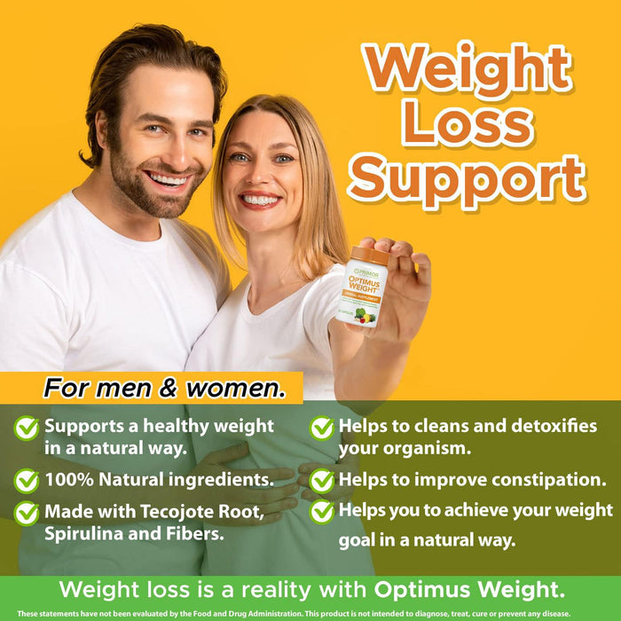 Optimus Weight PLUS NEW!- 6 Month Treatment - Natural & Safe - Promotes Natural Weight Loss - w Spirulina 180 Capsules 3 - Pack