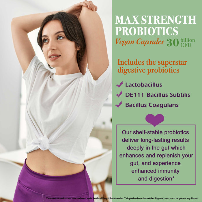 Optimus 30 Billion PROBIOTICS - 10 Strains | Vegan, NON-GMO | Healthy Gut | Supports the Digestive System | Occasional Constipation, Diarrhea, Bloating & Gas. For Women and Men.
